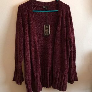 NWT Diane Gilman Chenille Cardigan